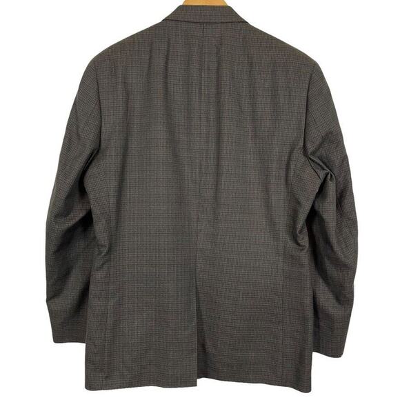 Chaps Mens Brown Plaid Suit Jacket Blazer Sport Coat 2 Button Business 42R - Picture 14 of 16